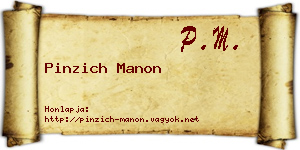 Pinzich Manon névjegykártya